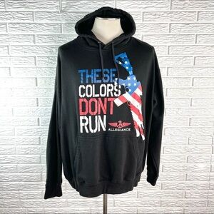 Allegiance Patriotic These Colors Don't Run Hooded Sweatshirt Size 2XL